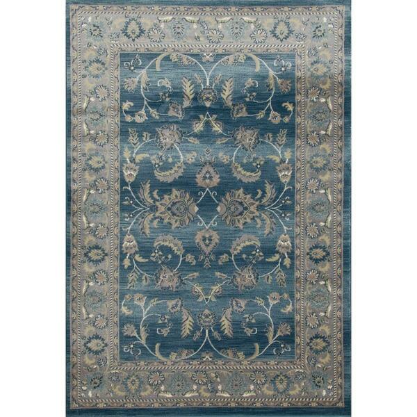 Art Carpet 4 X 6 Ft. Arabella Collection Scrollwork Woven Area Rug, Blue 841864101970